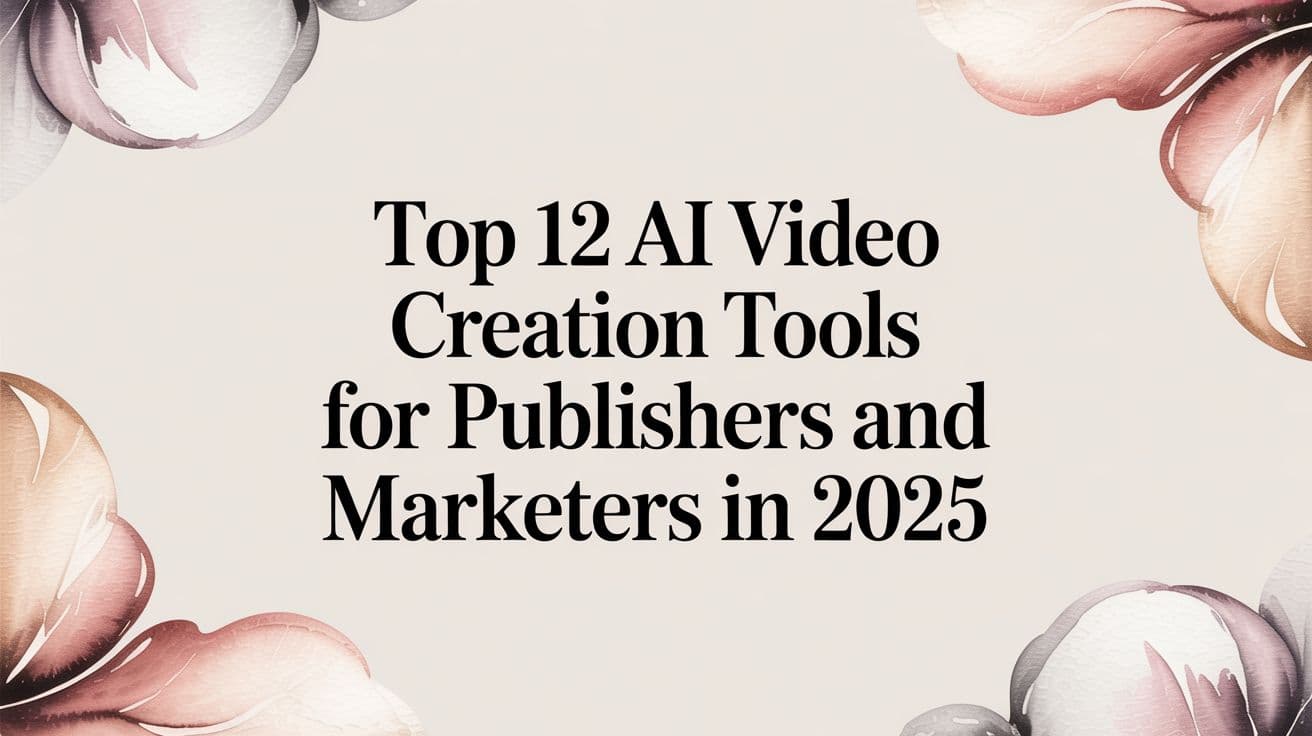 Top 12 AI Video Creation Tools for Publishers and Marketers in 2025