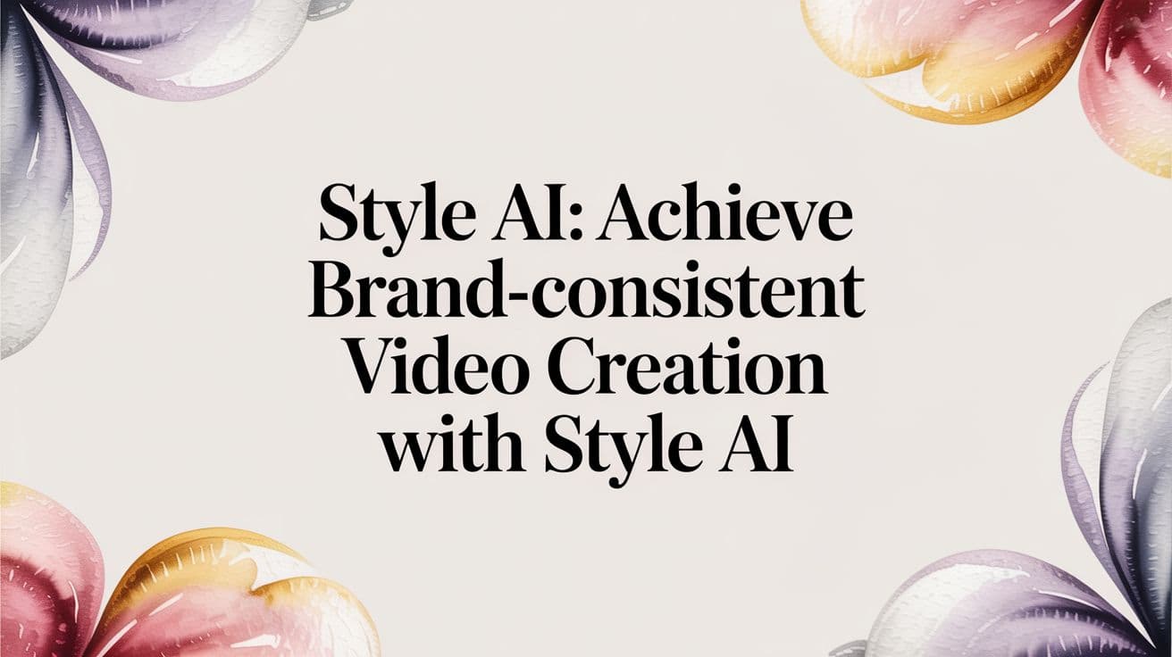 Style AI: Achieve Brand-Consistent Video Creation with style ai