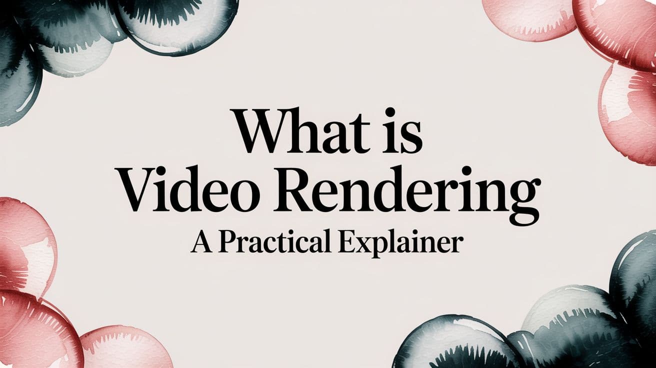 What Is Video Rendering A Practical Explainer