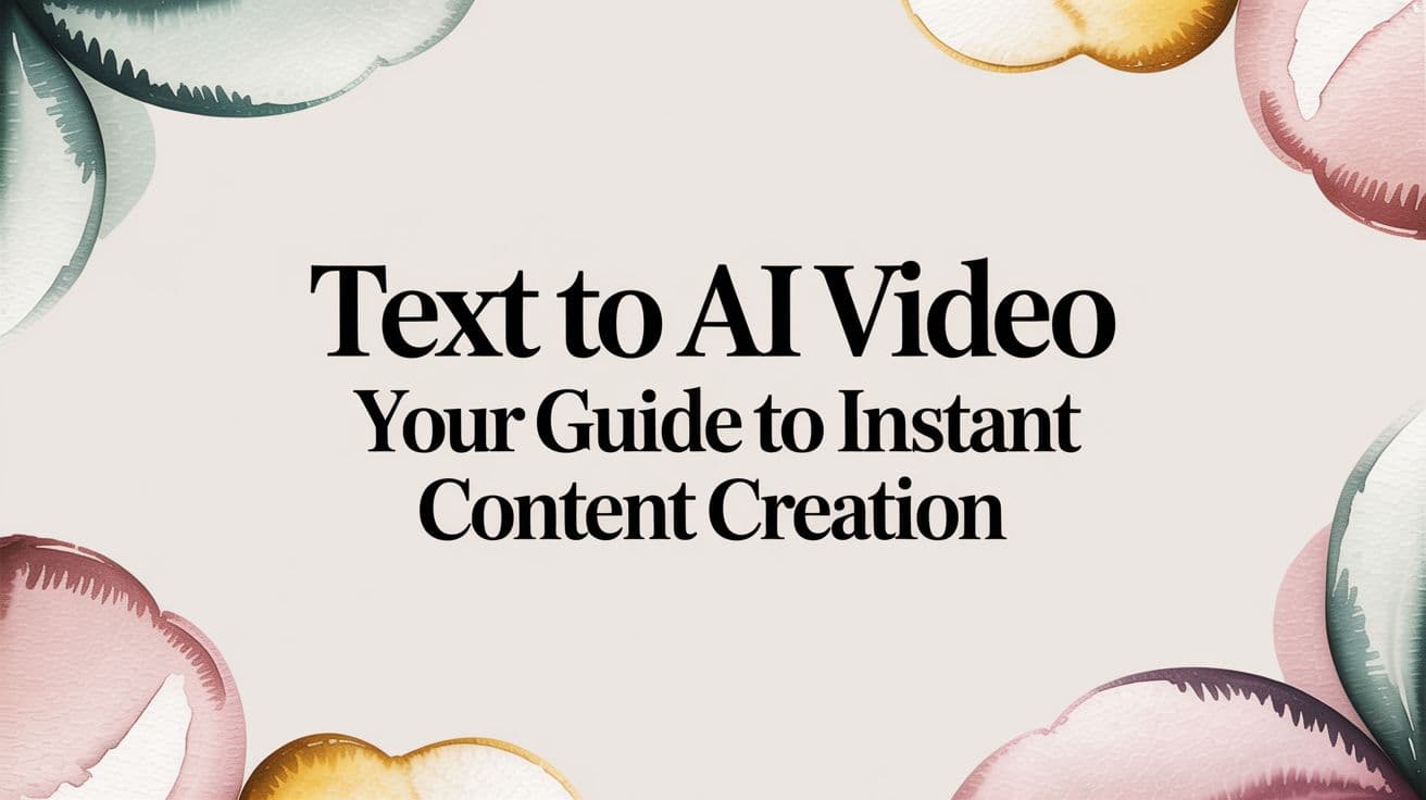 Text to AI Video Your Guide to Instant Content Creation