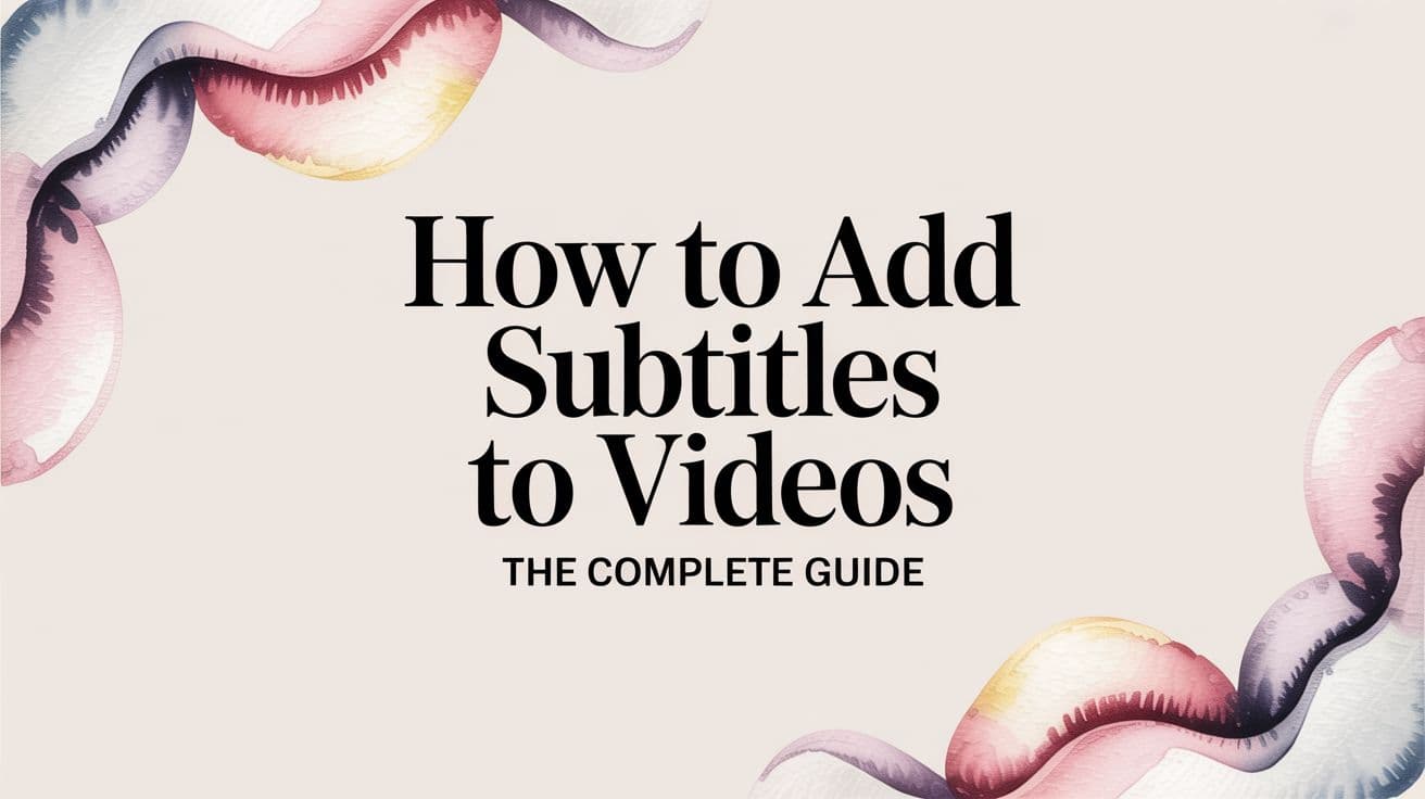How to Add Subtitles to Videos The Complete Guide